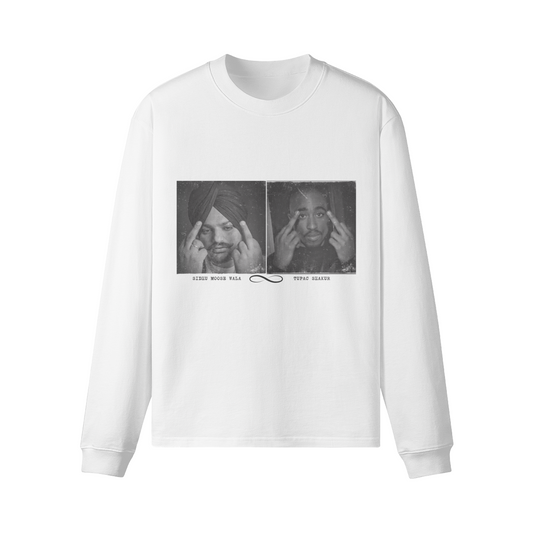 Sidhu x Tupac - 240GSM Unisex Crew Neck Loose Long Sleeve - WarriorsBlood